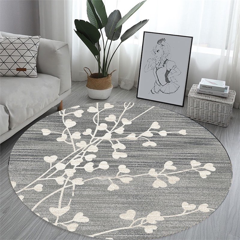 Ковер круглый безворсовый "Сакура грей" 3557