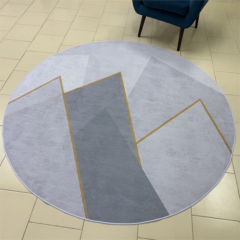 Ковер круглый безворсовый "Золотые горы" 3429