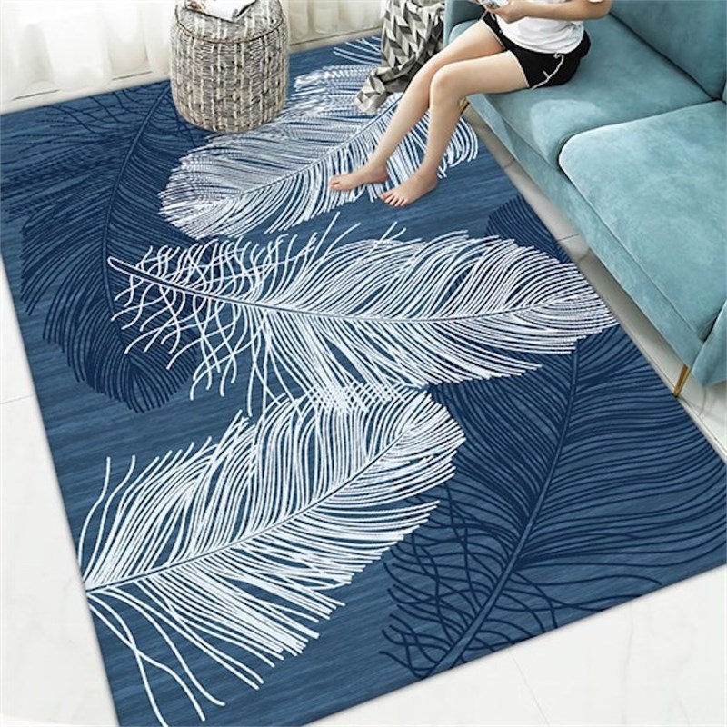 Ковер безворсовый "Синие перья" 1691