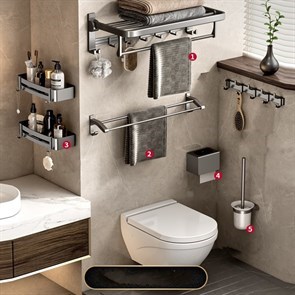 НАБОР ДЛЯ ВАННОЙ  7 ПРЕДМЕТОВ "PRADO GRAY" 3086