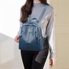 Рюкзак сумка женский кожаный городской школьный / синий 2979 - фото 19944