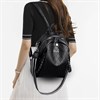 Рюкзак сумка женский кожаный городской школьный / черный 7831 - фото 19963