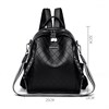 Рюкзак сумка женский кожаный городской школьный / черный 7831 - фото 19965