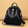 Рюкзак сумка женский кожаный городской школьный / черный 7831 - фото 19972