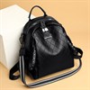 Рюкзак сумка женский кожаный городской школьный / черный 7831 - фото 19973
