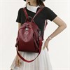 Рюкзак сумка женский кожаный городской школьный / бордовый 7831 - фото 19989