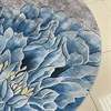 Ковер круглый на пол безворсовый "Голубой цветок" - фото 23234