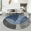 Ковер круглый безворсовый "Синий эллипс" 3552