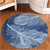 Ковер круглый безворсовый "Синие перья" 3553