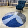 Ковер круглый безворсовый "Синий эллипс" 3552