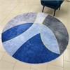 Ковер круглый безворсовый "Синий эллипс" 3552