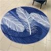 Ковер круглый безворсовый "Синие перья" 3553