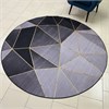 Ковер круглый безворсовый "Черный кристалл" 3555