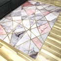 Ковер на пол для комнаты безворсовый "Розовый мрамор" - фото 7313